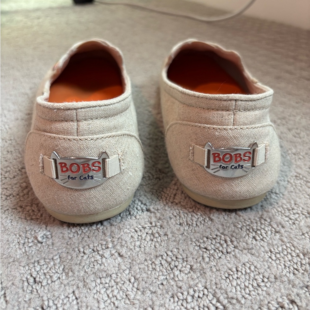 BOBS by Skechers Cat Face Slip-On Flats in Beige with Rainbow Sunglasses 10 - Picture 3 of 7